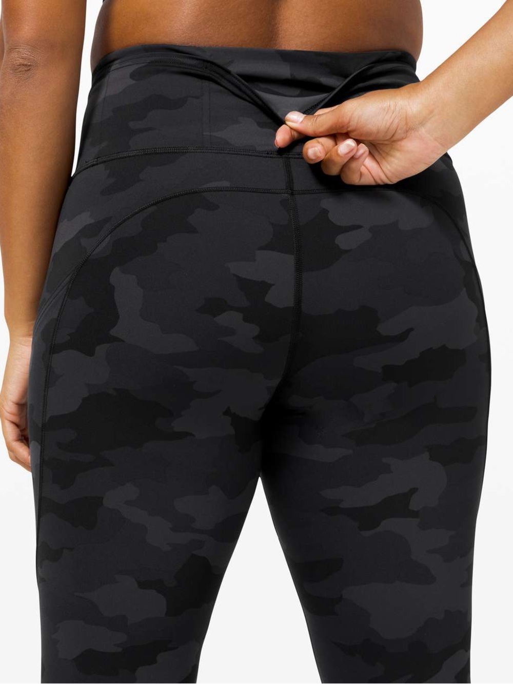 Lululemon Fast and Free Tight Leggings Non-Reflective Camo Deep Coal Black - Picture 4 of 14